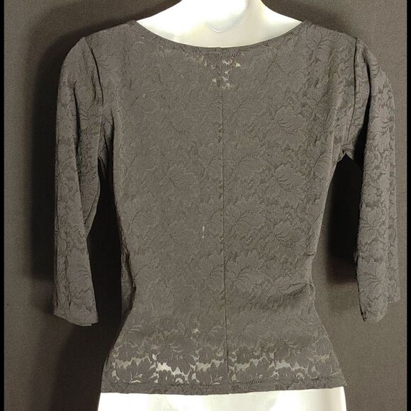 LADIES BLACK PULLOVER STRETCH TOP BY GENEVA - Picture 3 of 6